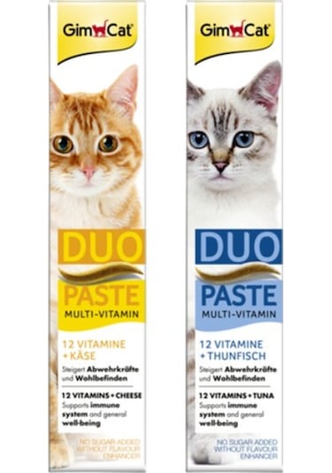 Gimcat Multivitamin Duo Paste Peynir + Ton Balıklı Kedi Macunu 50 G