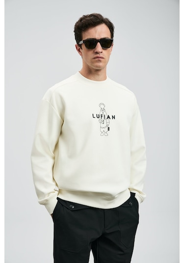 Lufian Erkek Sımba Sweatshirt 112030175 Kırık Beyaz Kırık Beyaz