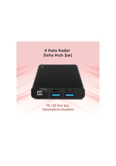 Mojue By Ttec PB05 10000 mAh PD 20W LCD Ekranlı Powerbank
