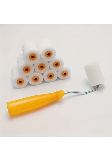 Cordial 10 Adet 2 İnç Sünger Rulo Fırça Seti - Uzun Saplı Dayanıklı Duvar Boyama Aletleri