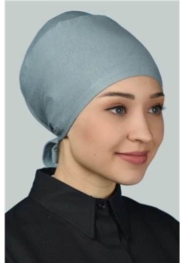 Kadın Pratik Dikişsiz Bağcıklı Kaymayan Tesettür Penye Bone Koyu Firuze Yeşil