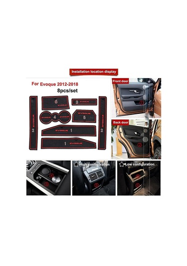 Gajeena Range Rover Evoque 2012-2018 İçin 8 Adet Kauçuk Kapı Yuva Padleri - Su Geçirmez, Sert Vuruşten Koruyucu, Kolay Temizlenir