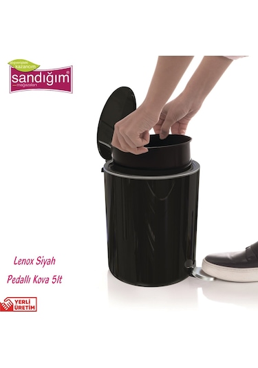 Primanova Lenox Pedallı Çöp Kovası 5 Lt Bej Beyaz