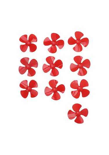 Reedark Xr-149 Kırmızı 4 Kanatlı Plastik Perde, 80mm Çap 2mm Delikli, Dıy Rc Araba Bot Oyuncak Aksesuarı 10 Adet