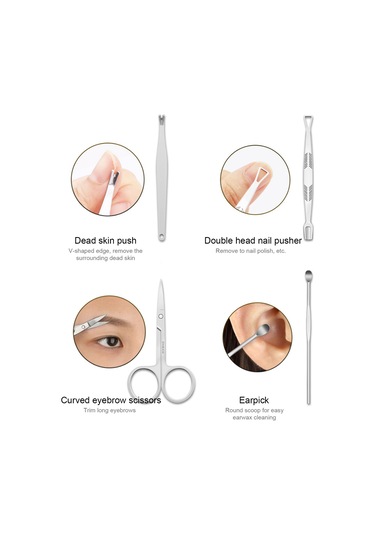 Qingmipy "15 Parçalık Paslanmaz Çelik Tırnak Bakım Seti - Profesyonel Manikür Pedikür Aletleri"