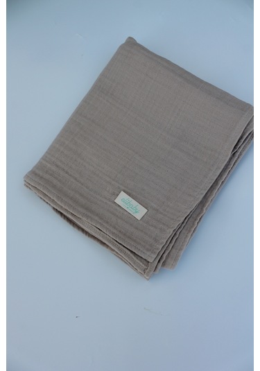 Organik Pamuk Ekstra Yumuşak 4 Katlı Müslin Battaniye 85x100 CM Bej