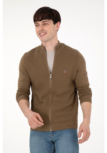 U.s. Polo Assn. Erkek Haki Hırka Triko 50288871-vr027 Haki