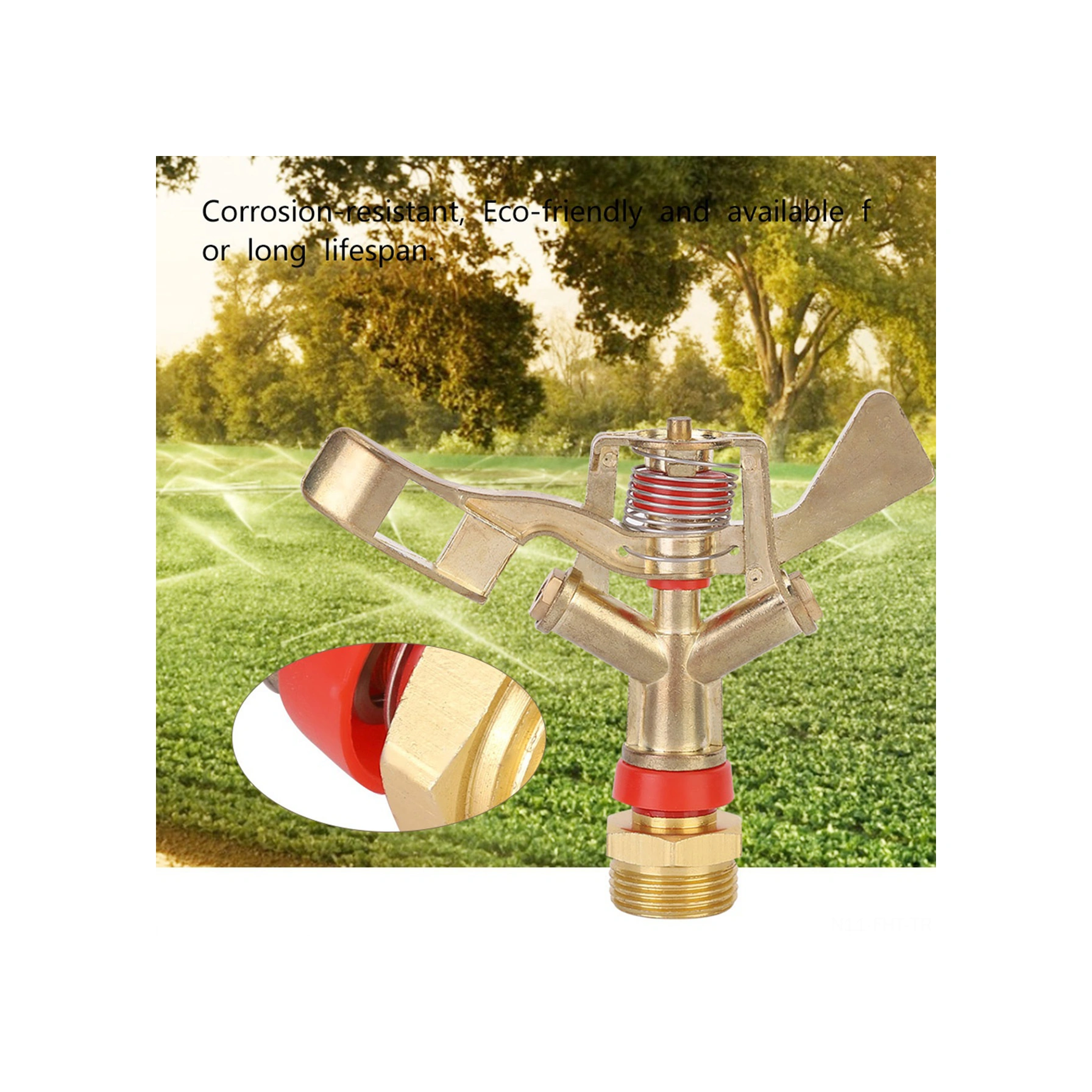 Hangfox Zink Allüminyum G3/4" 25mm Dış Dişli Kollu Sulama Sprinklerı - 15-25m Yayılma, 3-5kg Basınç, Çiftçi Bahçe Seracılık İçin 1 Adet