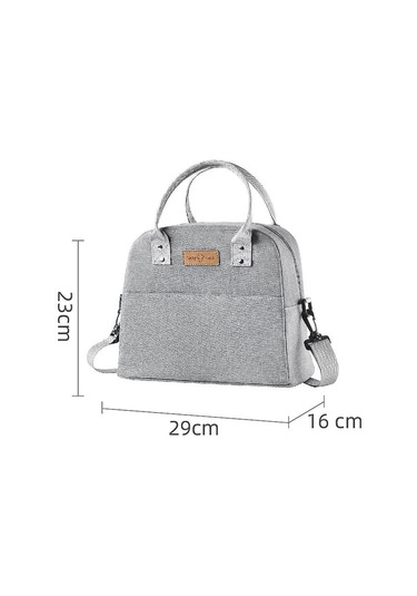 Kadınlar/erkekler/piknik/iş/okul/seyahat İçin Ayarlanabilir Çıkarılabilir Askılı Ve Cepli Büyük Yeniden Kullanılabilir Soğutucu Çanta, Gri-fd- Çok Renkli