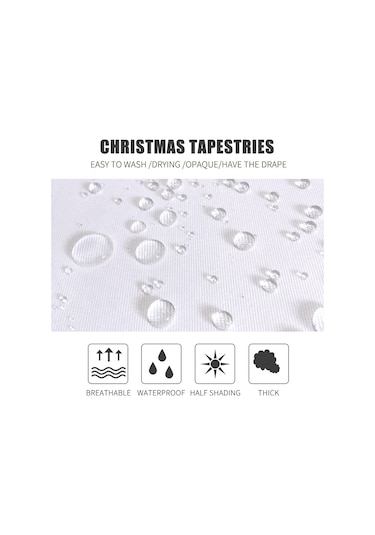 Gajeena Noel Dekoru Polyester Duvar Örtüsü 80x60inc - Su Geçirmez, Renk Kaybı Önleyici, Çok Amaçlı Kullanım Yatak Örtüsü, Perde, Masa Örtüsü DiğER