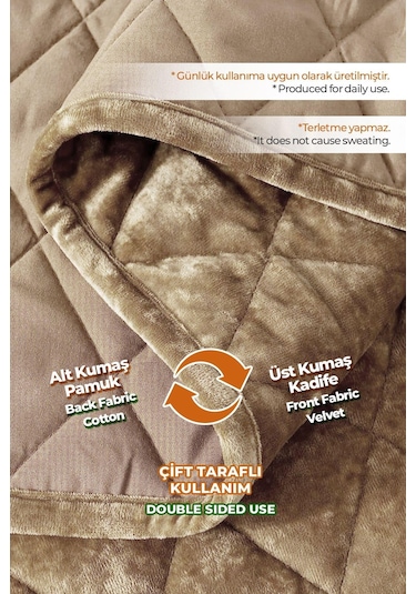 Evlen Home Kapitone Kadife Yatak Örtüsü Seti Tek Kişilik Supersoft Yumuşak Elyaf Dolgulu 2 Parça