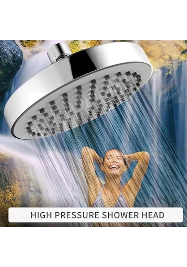 Pazly 6 İnç Yüksek Basınçlı Yağmur Duş Başlığı G1/2 Ayarlanabilir Krom Sprey Banyo Duş Başlığı Diğer