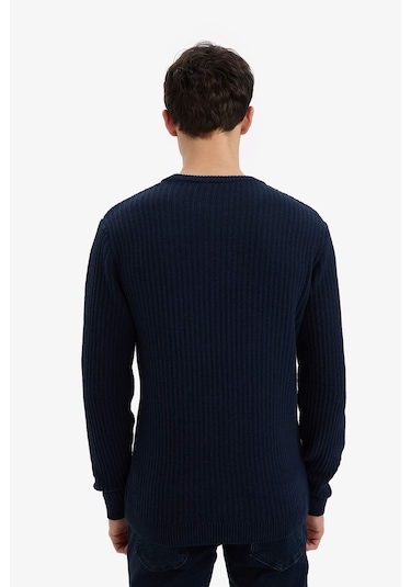 Defacto Standart Fit Bisiklet Yaka Basic Dokulu Triko Kazak E0811ax25wnnv64 Lacivert