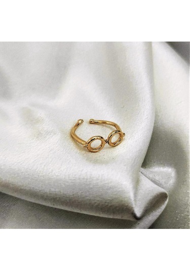 GOLD KAPLAMA KARARMAZ GÖZLÜK FİGÜR ALTTAN AYARLI EKLEM YÜZÜK-YÜZÜK10 Altın