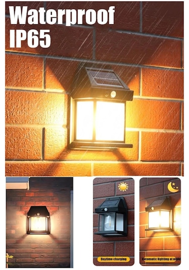 Suya Dayanıklı Hareket Sensörlü Güneş Enerjili Led Bahçe Lambası