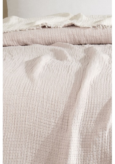 Varol 5 Katlı %100 Pamuk Müslin Yatak Örtüsü 230x240 Cm Bej/cıftkısılık Bej