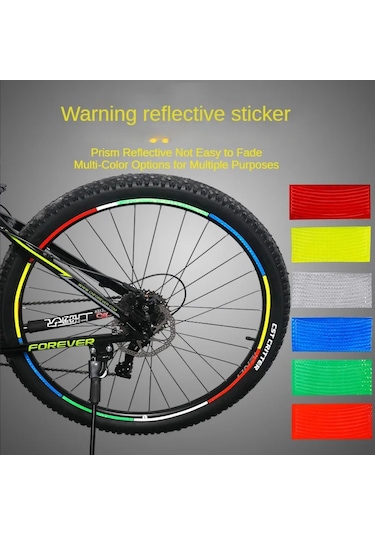 Mavi 1 Adet-bisiklet Etiket Bisiklet Gece Sürüş Lastiği Mtb Aksesuarları Renkli Işık Bisiklet Vücut Dekorasyon Çıkartmaları Aksesuarları Spor Çok Renkli