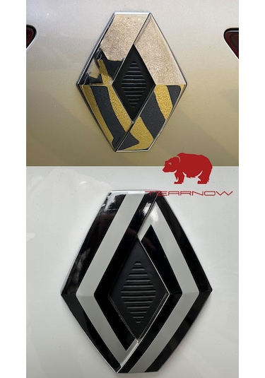 Renault Clio 4 2012-2018 Yeni Tasarım Amblem Sticker - Siyah