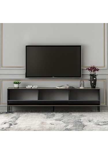 Tv Sehpası Kozan Antrasit Mermer Desen 180 Cm