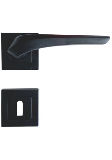 2021 Siyah Kare Rozetli Oda Kapı Kolu 1 Takım Oda