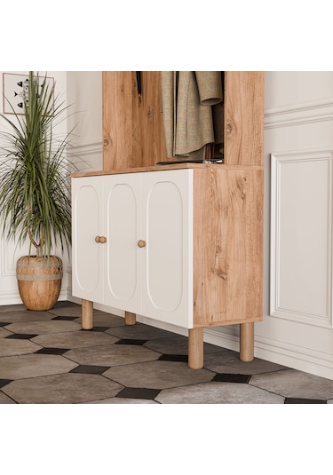 5091 Roma Sağ Aynalı 3 Kapaklı Membran 3 Askılı Bohem Portmanto