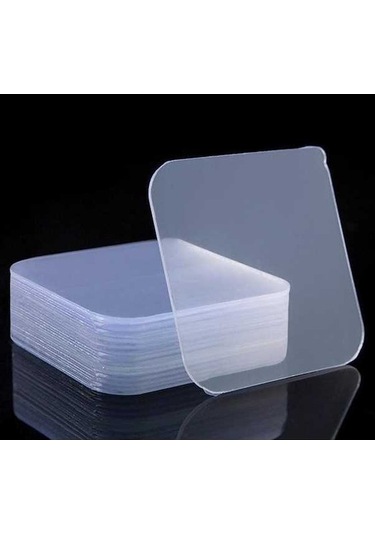 Pazly Şeffaf Çift Taraflı Bant Nano Sihirbaz Bant 100 Adet Isıya Dayanıklı Su Geçirmez Yapıştırıcı