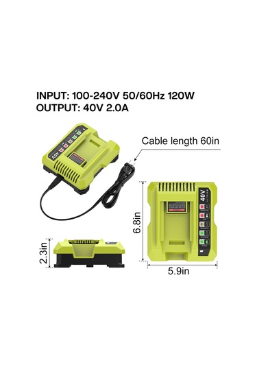 Sones 36-40v Takım Kesme Makinesi Pil Şarj Cihazı, Ryobı Po401 / Po403 / Po400 İçin, Fiş: Abd