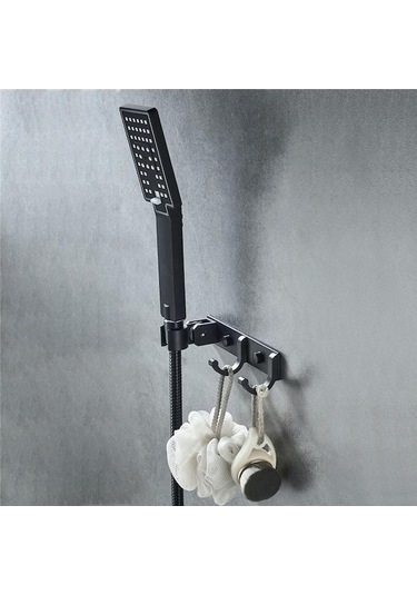 Tongxida Modasından Tutucu Siyah Monte Duş Havlu Asma Banyo Depolama Kancaları Bosphorusboutique Siyah