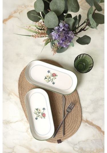 Keramika Rose Line Noyan Kayık Tabak 26 Cm 2 Adet 22913 Çok Renkli