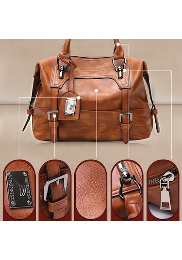 Wondernest Bayanlar Gündelik Çanta Yumuşak Yüzlü Düz Renk Tek Omuz Çapraz Büyük Çanta Siyah Av Siyah