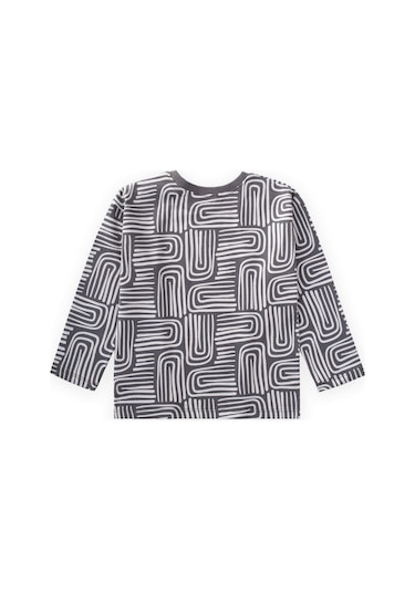 Cigit Uzun Kollu Desenli Erkek Çocuk T-shirt - Antrasit