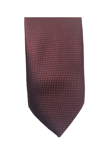 Crwat Bordo / Kuşgözü Desenli Slım Kravat - Mendilli (No.34) Bordo