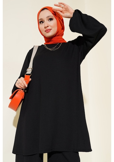 Bigdart Kadın Siyah Tunik Pantolon Alt Üst Takım 6663 001