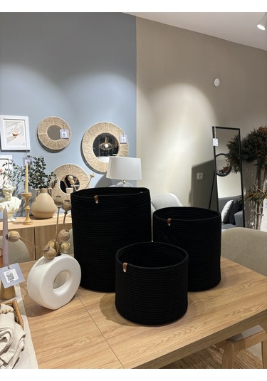 Rover Çok Amaçlı Düzenleyici Sepet, Saksılık, Organizer 3'lü Set Siyah