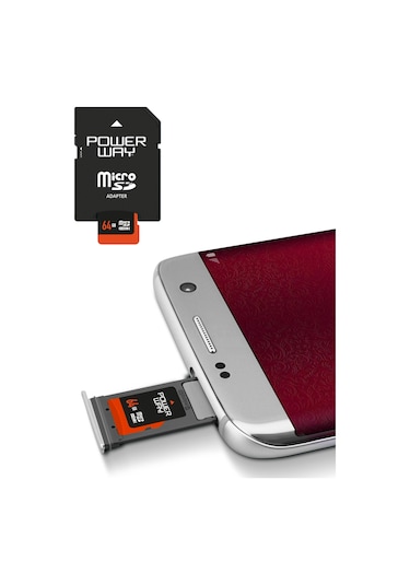 Powerway 64 GB MicroSDHC Class 10 Hafıza Kartı + Adaptör
