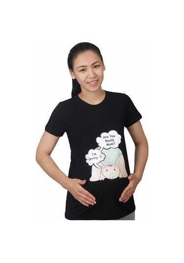 Mummy's Baby Hamile Tişört Are You Siyah 9147