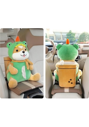 Createtech Tutucu Suntek Magideal Köpek Karikatürlü Doku Çöp Kutusu Araba Çok Renkli