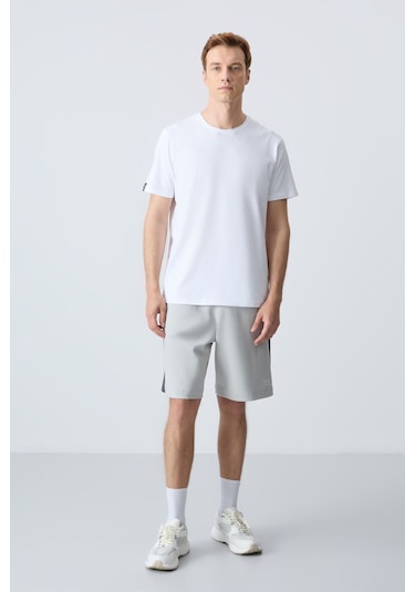 Tommy Life Taş Pamuklu Kalın Yumuşak Dokulu Standart Fit Basic Erkek Şort - 81280 Taş