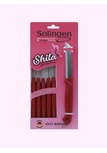 Shila 4'lü Mikrofiber Bez + 6'lı Solingen Kırmızı Bıçak Seti