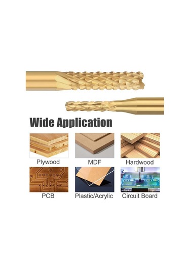 Pcb Mini Karbür Freze Kesici 0.8-3.175mm 10 Lu Set 3.175mm Shank