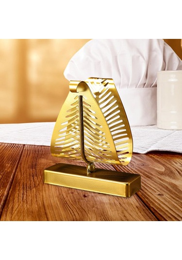 Homyl Peçetelik Tezgah Üstü Mendil Rafı Dikey Metal Kağıt Altın