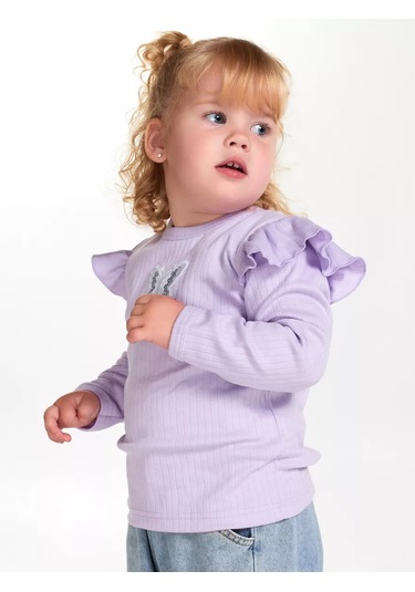 Lantana Lila Renginde Kanatlı Süslü Kazak 156341316 Leylak