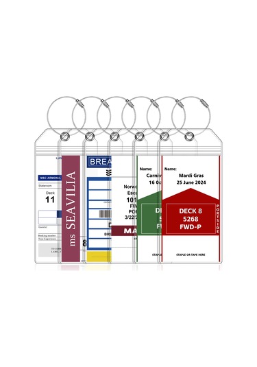 Hangfox 6 Adet Deniz Yolu Bagaj Etiketi - Şeffaf Pvc Su Geçirmez Vip Etiket, Metal Döngü İle Güvenli Kapatma Kağıt İçermez