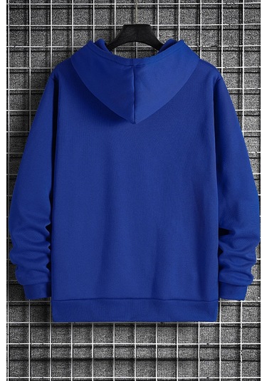 Unisex Metalica Baskılı Oversize Sweatshirt Mavi