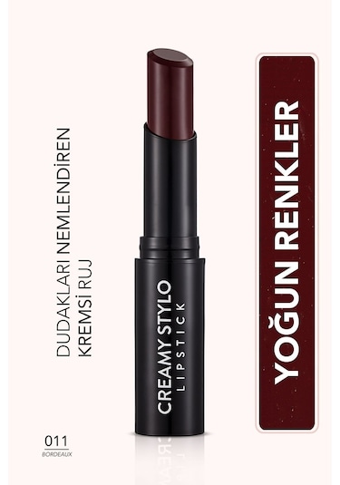 Flormar Yarı Parlak Stick Ruj- Creamy Stylo Lipstick -011 Bordeaux- 8682536013710