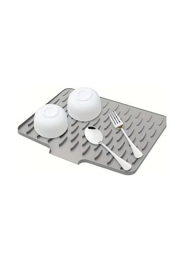 Trendooze 15.75x12.6 Gaojunshop01 Kaymaz Gri Isıya Dayanıklı Tezgah Altı Sünger Paspası Ev Dekorasyonu