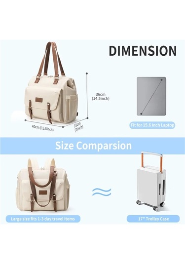 Jialan Büyük Kapasiteli Çok Fonksiyonlu Üç Kullanımlı Çapraz Bej