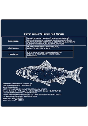 Obivan Somonlu Ve Hamsili Kedi Maması 10 Kg