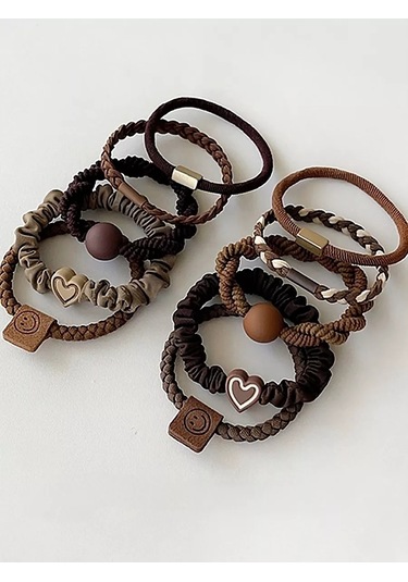 Mını Shop Msk Saç Lastiği Seti 10 Adet. 173789866 Kahve