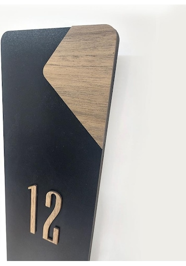 Cajuart Modern Uzun Ahşap Siyah Düz Çizgili Sarkaçlı Duvar Saati